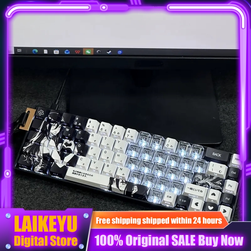 Gaming Accessories Aesthetic - คีย์บอร์ดเชิงกลธีมเรเซ่จากอนิเมะเชนซอว์แมน คีย์แคปแบบกำหนดเอง Cherry PBT+PC พร้อมสลักด้านข้าง คีย์บอร์ดเกมมิ่งพีซี