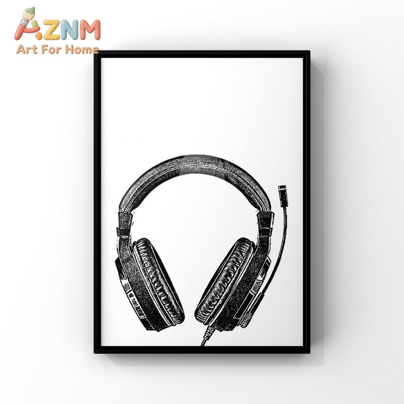 AZNM ภาพผ้าแคนวาสสีขาวดำสำหรับ - Gaming Accessories For Room บทวิจารณ์และราคา